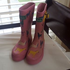 Joules girl horse print rain boots